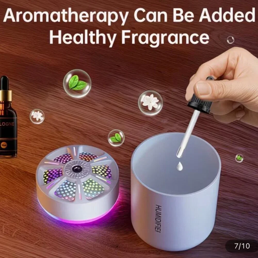 NEW - Mini Portable Humidifier 5.9x3.9in | Aroma Diffuser 12H Mist Out - WHITE - Picture 3 of 8
